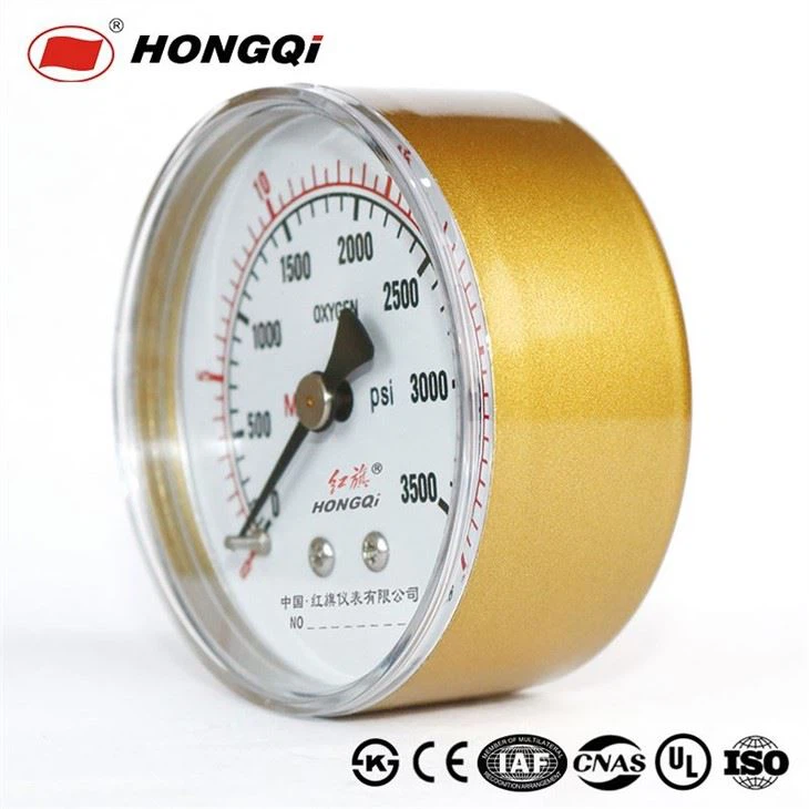 Customizable Gold Case Axial Pressure Gauge