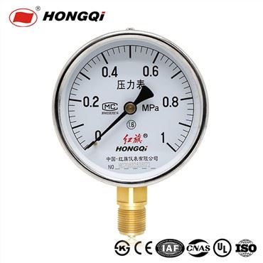 100mm 4" manômetro de gás de aço inoxidável M20*1,5 conexão de latão